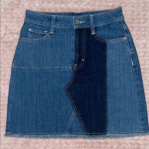 Arizona Jean Co Womens Colorblock Patchwork Short Denim Skirt